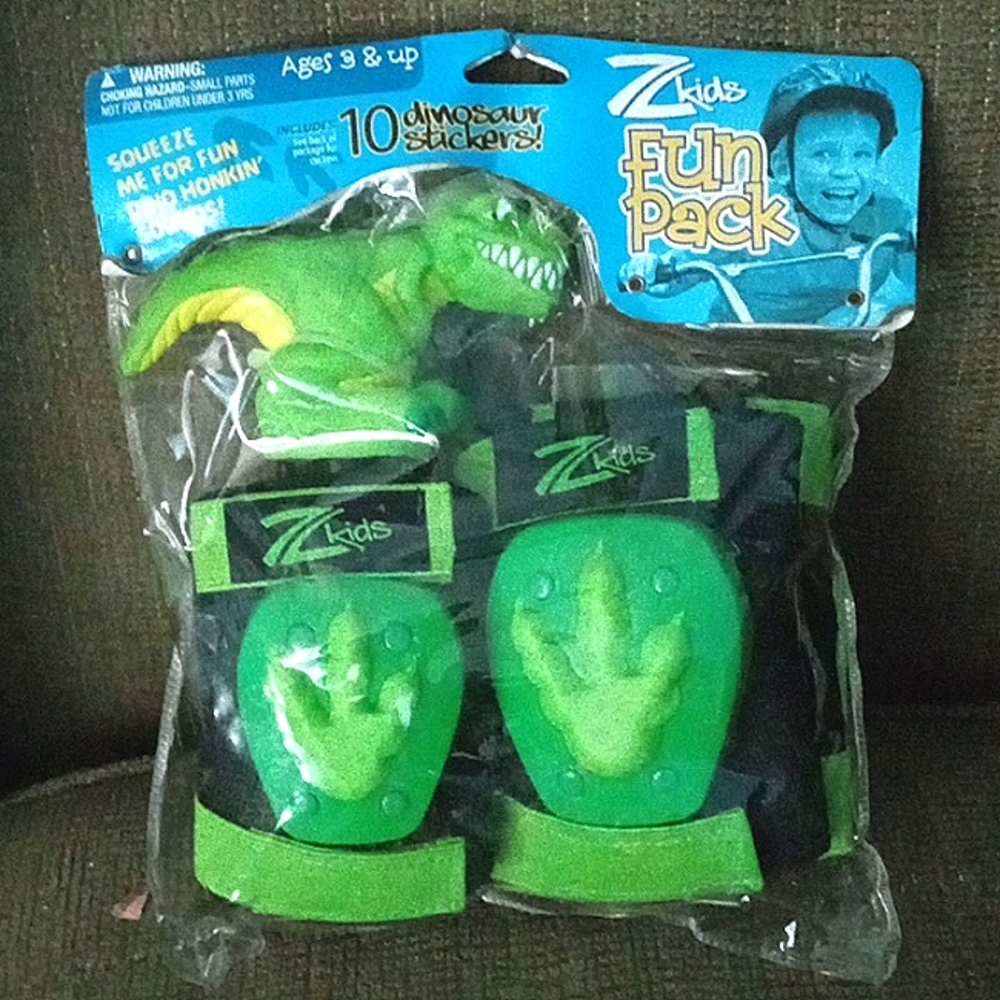 ZL Kid's Dinosaur safety knee/elbow pads fun pack rare